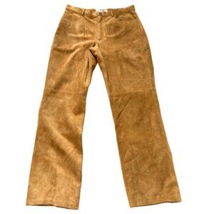 Sutton Studio, for Bloomingdales Gold Suede Leather Boot Cut Pants Sz 12